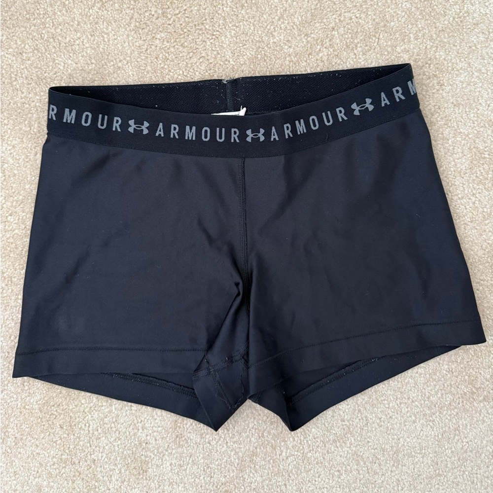 Under Armour Compression Shorts Spandex Black Women's Size Medium Athletic
